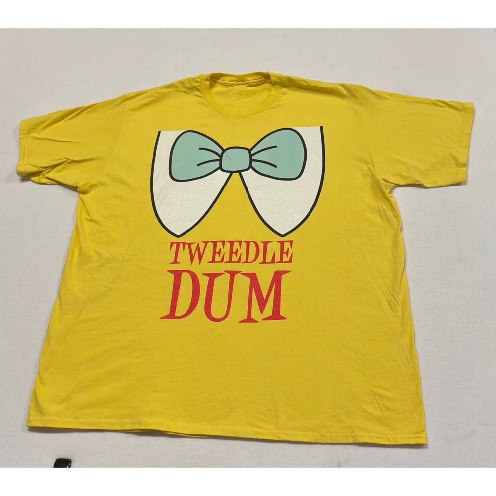 Port & Company Tweedle Dee and Tweedle Dum Graphic T-Shirt Set XL 2XL Yellow